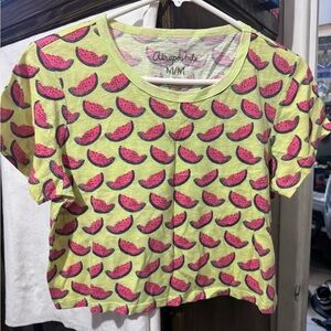 Aeropostale Kids Watermelon Print Tee - Lime and Pink